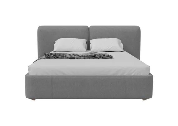 Кровать с подъемным механизмом Hub Soft 160 см (светло-серый, твид)
