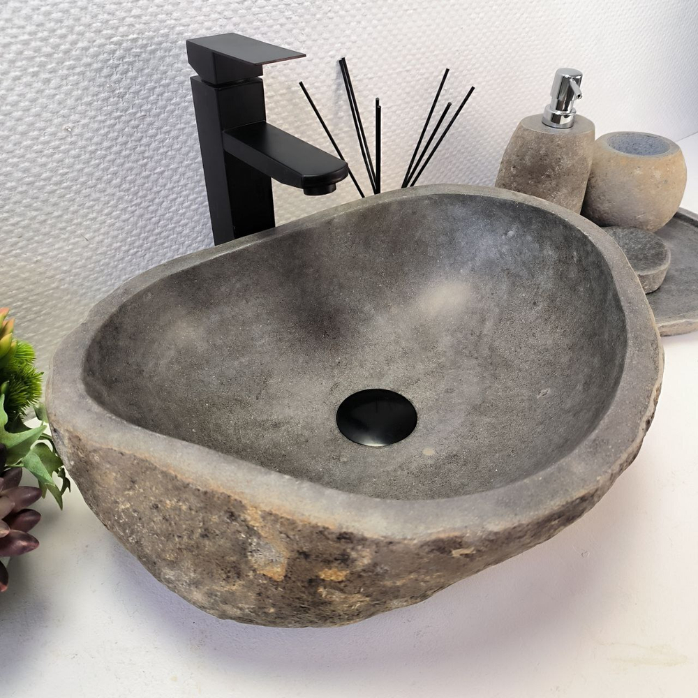 Раковина из речного камня RS-64106 (45*36*15) 0122