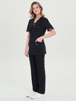 Черный женский медицинский костюм Бл-348/1+Б-101