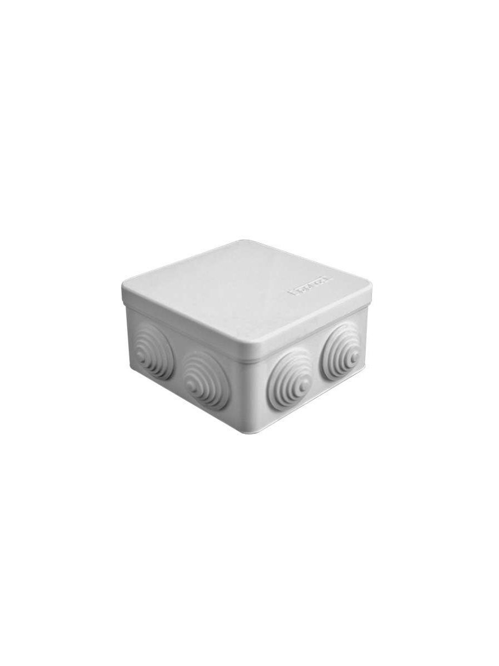 Коробка распределительная ОП 105х105х56мм IP54 7 выходов 4 гермоввода крышка защелкивающаяся сер. Epplast 100012
