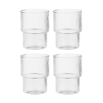 MILLIMI Набор стаканов Астра 300 мл, 4 шт, стекло, рифленый