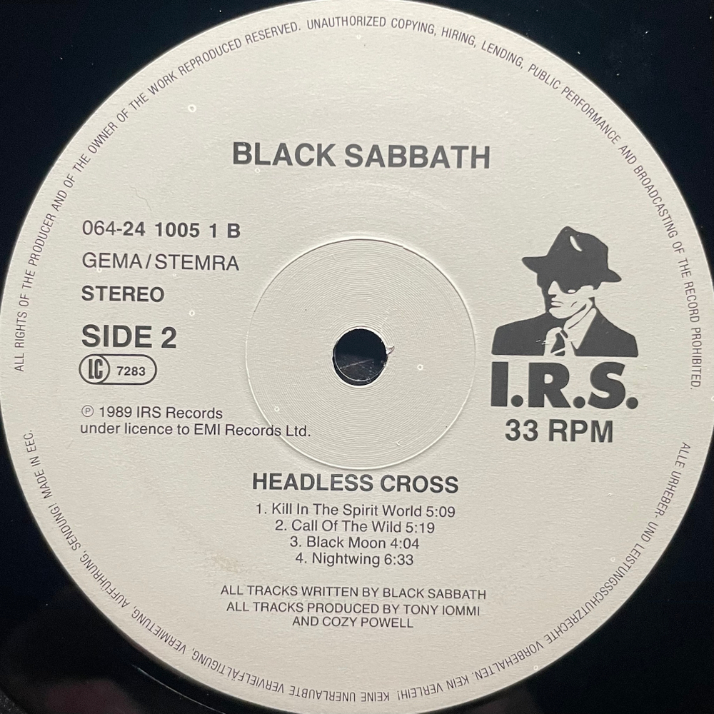 Black Sabbath ‎– Headless Cross (Европа 1989г.)