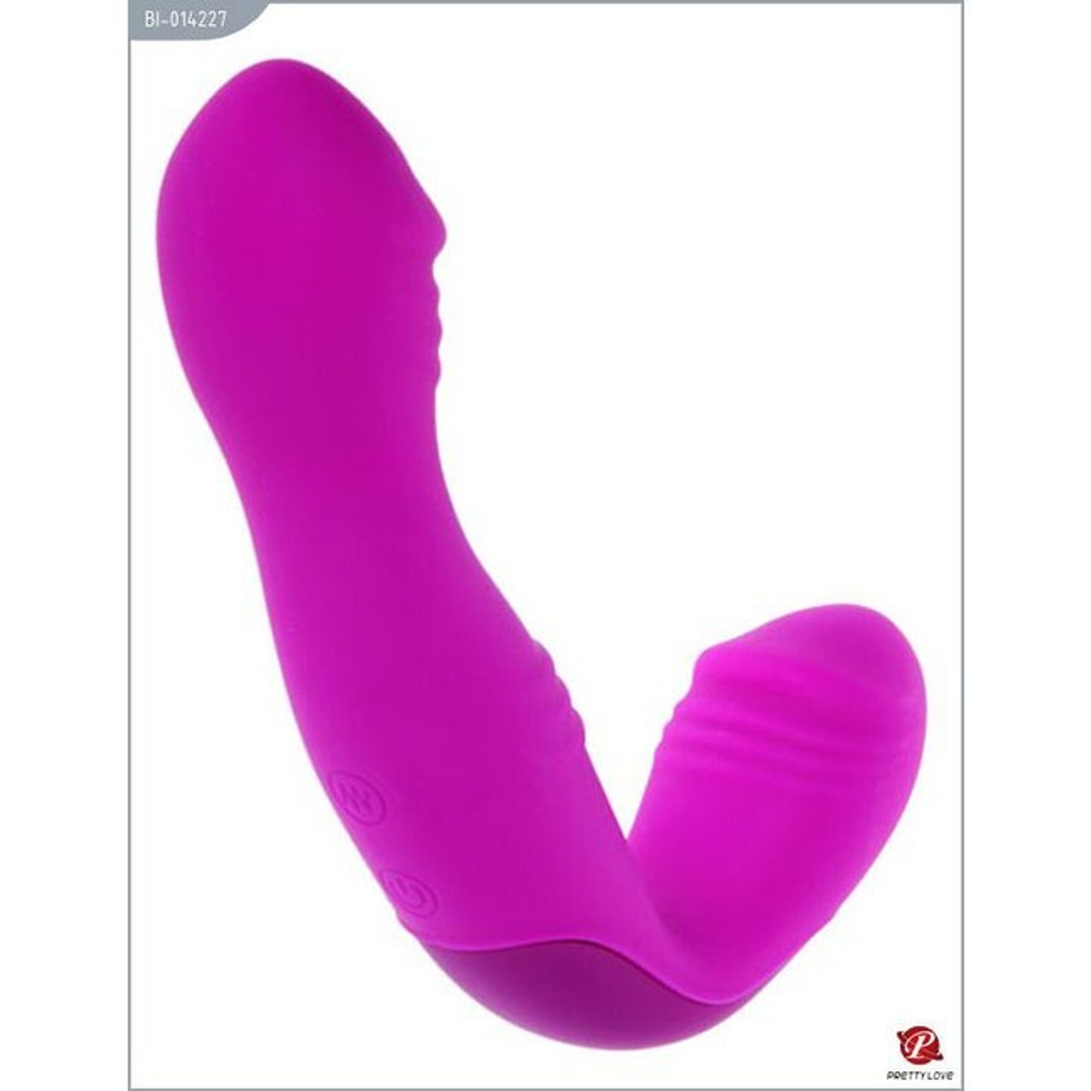 Безремневой страпон с вибрацией Pretty Love ANGELO (30 режимов) (Цвет: фуксия)