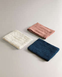 Zara Home Муслиновые салфетки из хлопка, экрю, 55x55 см (3 шт.) · 4602/767