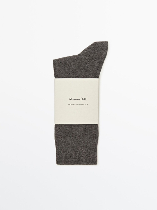 Massimo Dutti Высокие носки из смесового хлопка в горошек, маренго