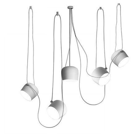 Pendant design lamp  AIM by Flos (5 lampshades,  White)
