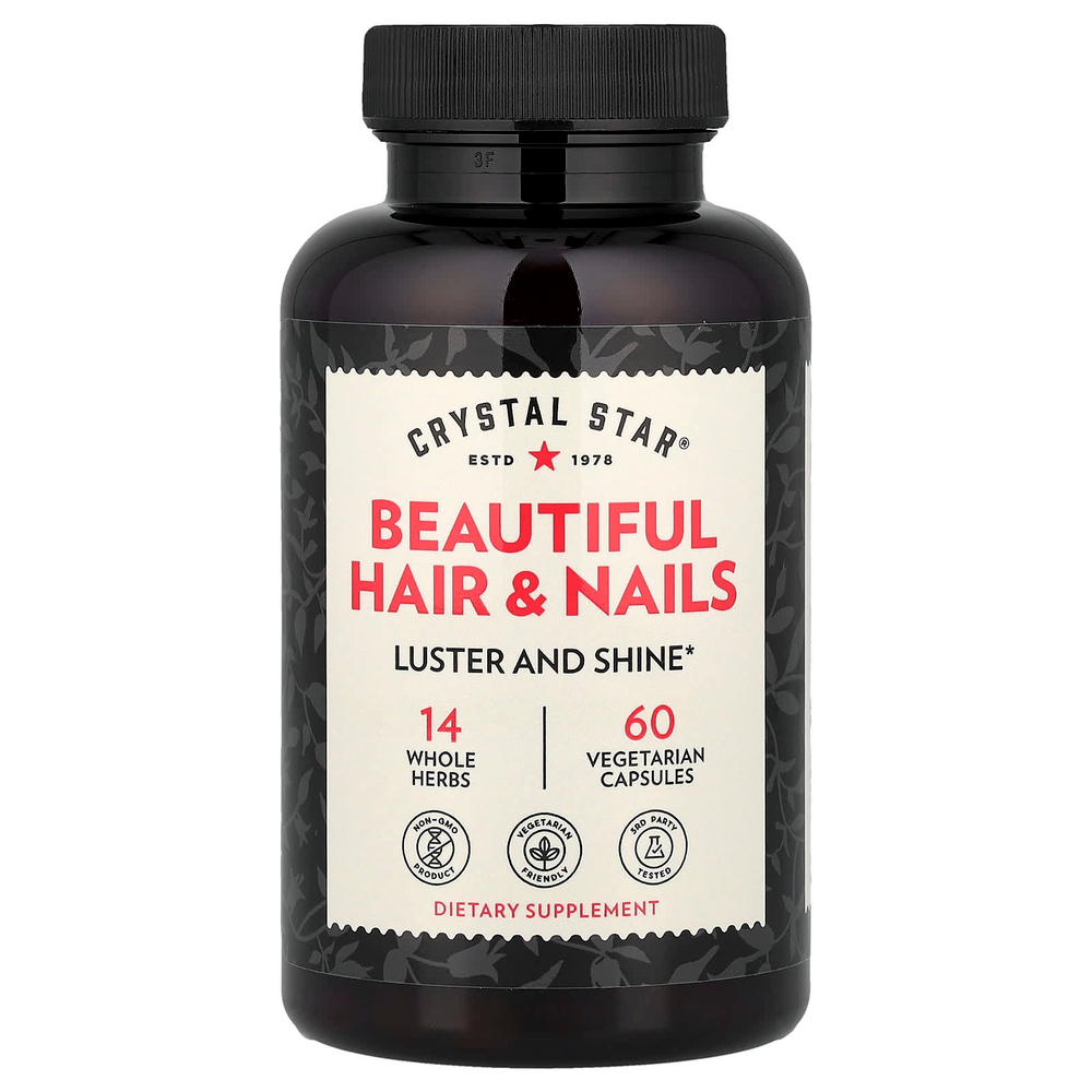 Crystal Star, Beautiful Hair & Nails (красивые волосы и ногти), 60 вегетарианских капсул