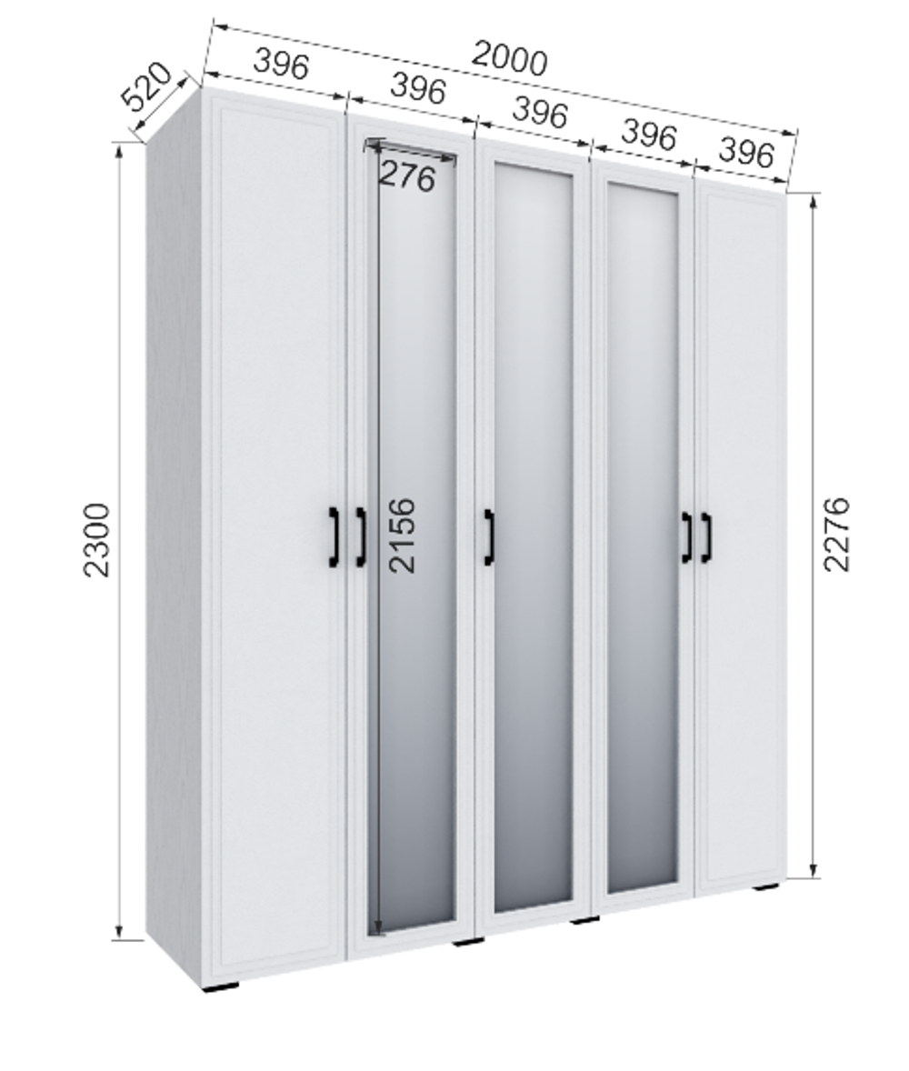 Шкаф с зеркалом Бруклин 200Ш