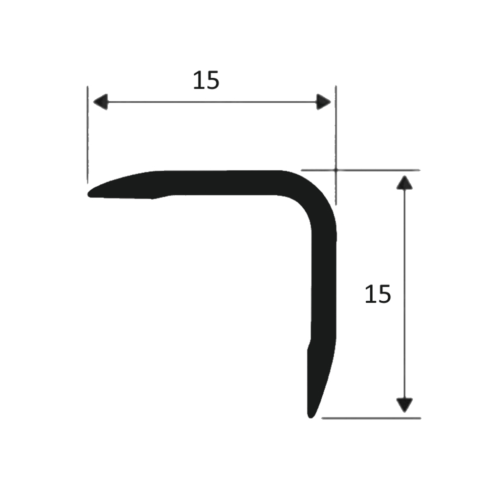 Угол "гравир." 15*15мм "DО-1" 2,7м Серебро глянец анод. алюм.