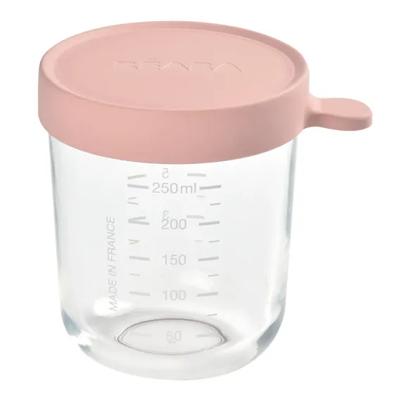 Стеклянный контейнер Beaba Glass Portion Jar 250 ml Old Pink