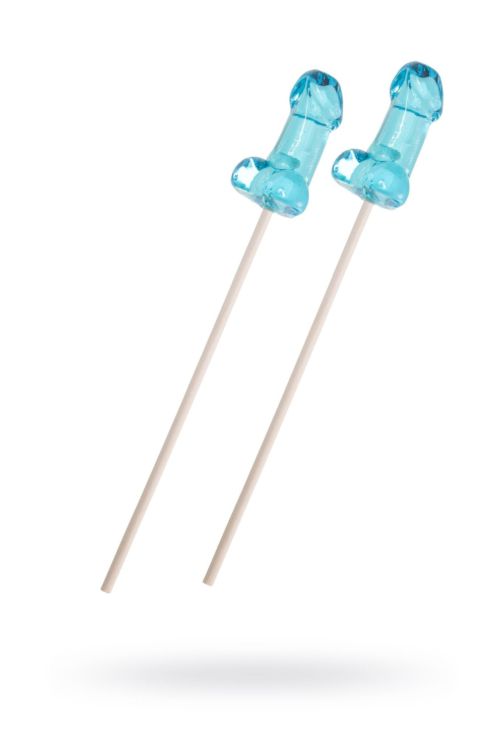 Набор из 2 мини-леденцов в форме члена со вкусом блю кюрасао (Цвет: голубой)