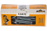 СТЯЖКА ШУРУПНАЯ СТРОЙБАТ 6,3X50 PZ (БЕЛЫЙ ЦИНК 70 ШТ)