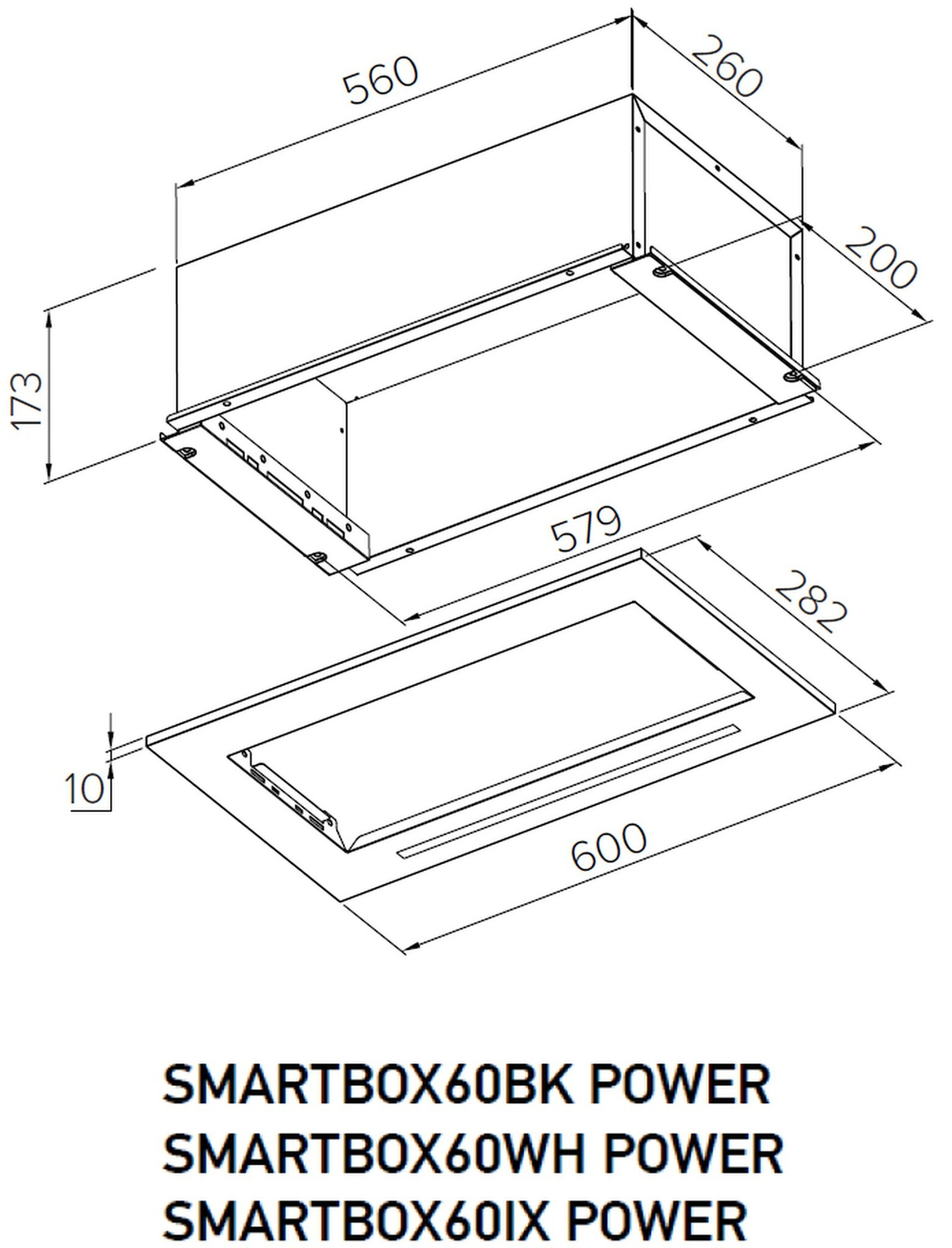 Полновстраиваемая вытяжка Meferi SMARTBOX60BK POWER фото 2