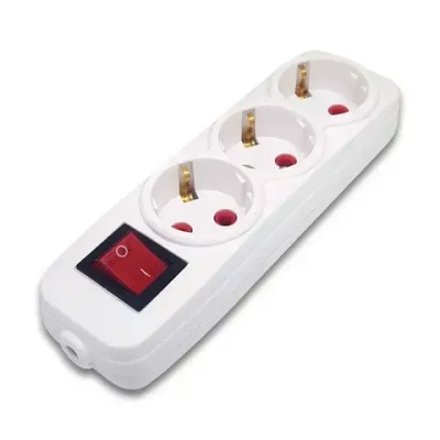 Колодка удлинителя на 3 розетки 16А 250В, с выключателем, заземлением