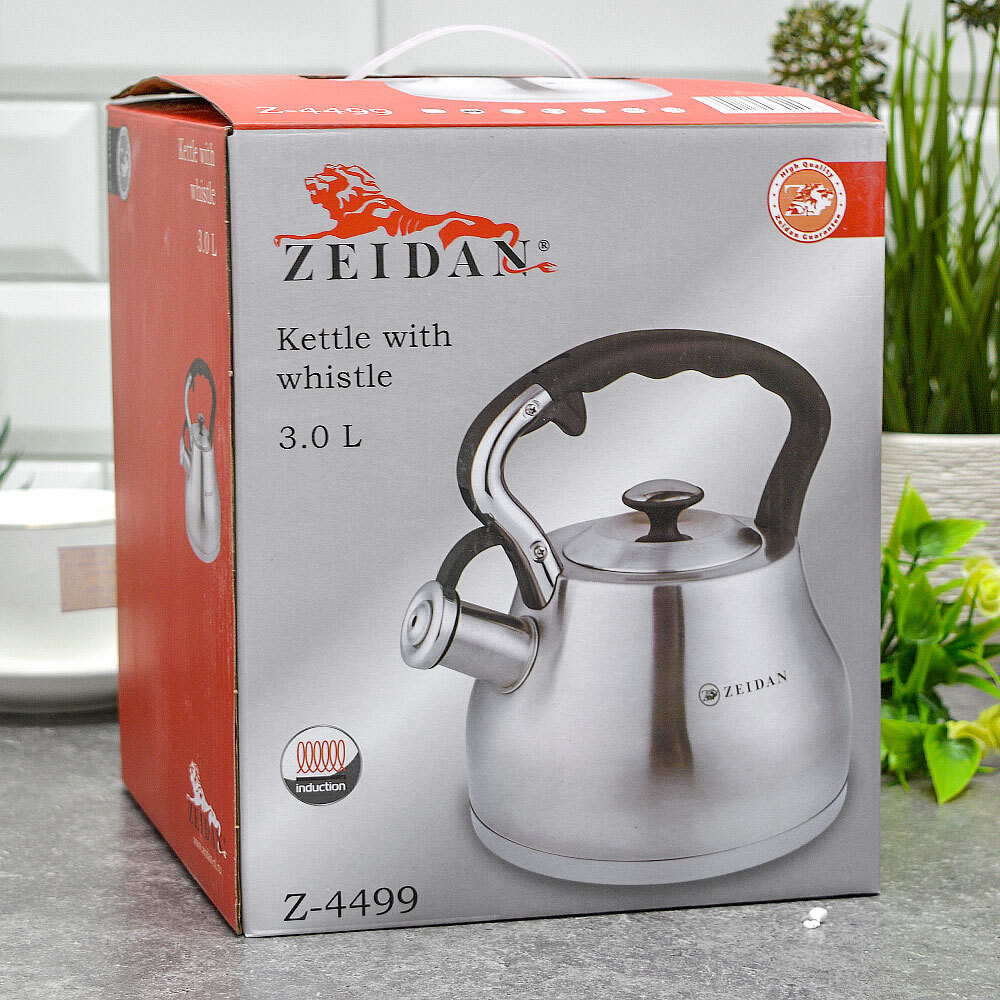 Чайник 3л нерж со свистком, индукция, Z-4499