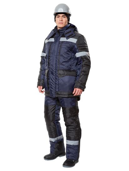 Костюм зимний "Беркут Ультра" полукомбинезон (синий/черный)