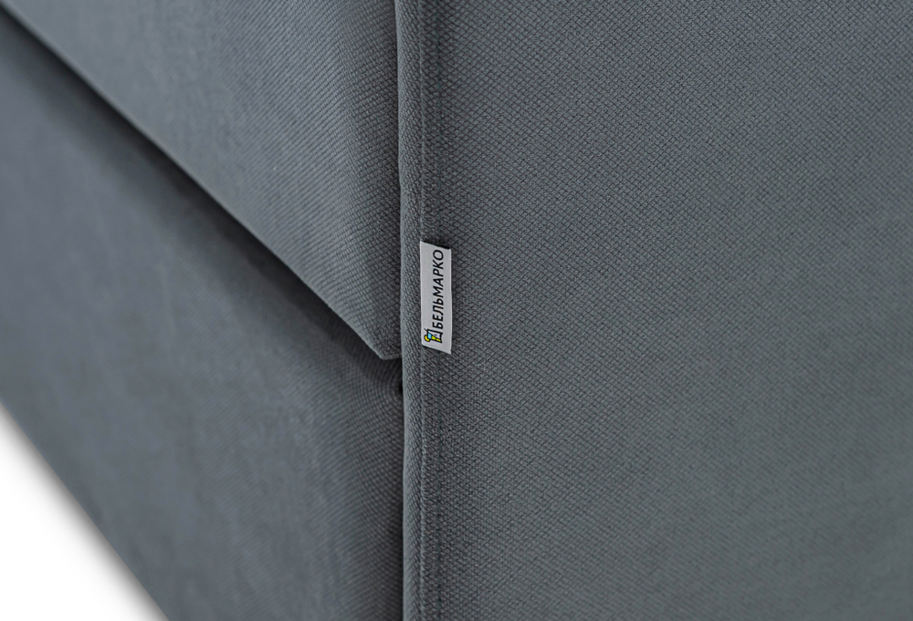 Детская мягкая кровать с ящиком Бельмарко Letmo графит велюр