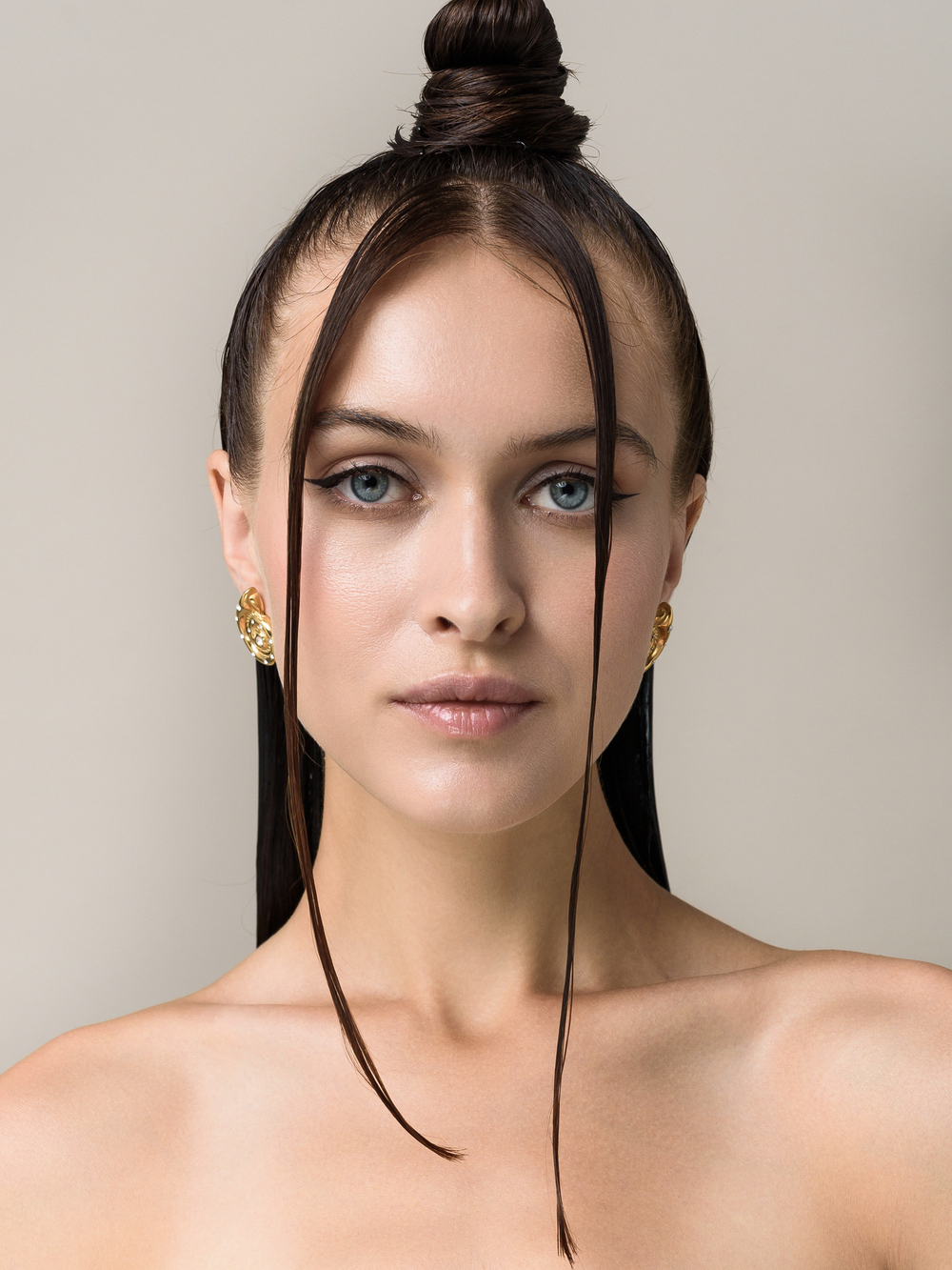 Пусеты Small Shell Gold Dimonds