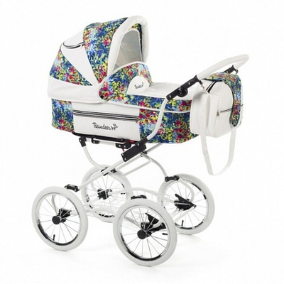 Коляска-люлька для новорожденного Reindeer Prestige Lily (синий с рисунком)