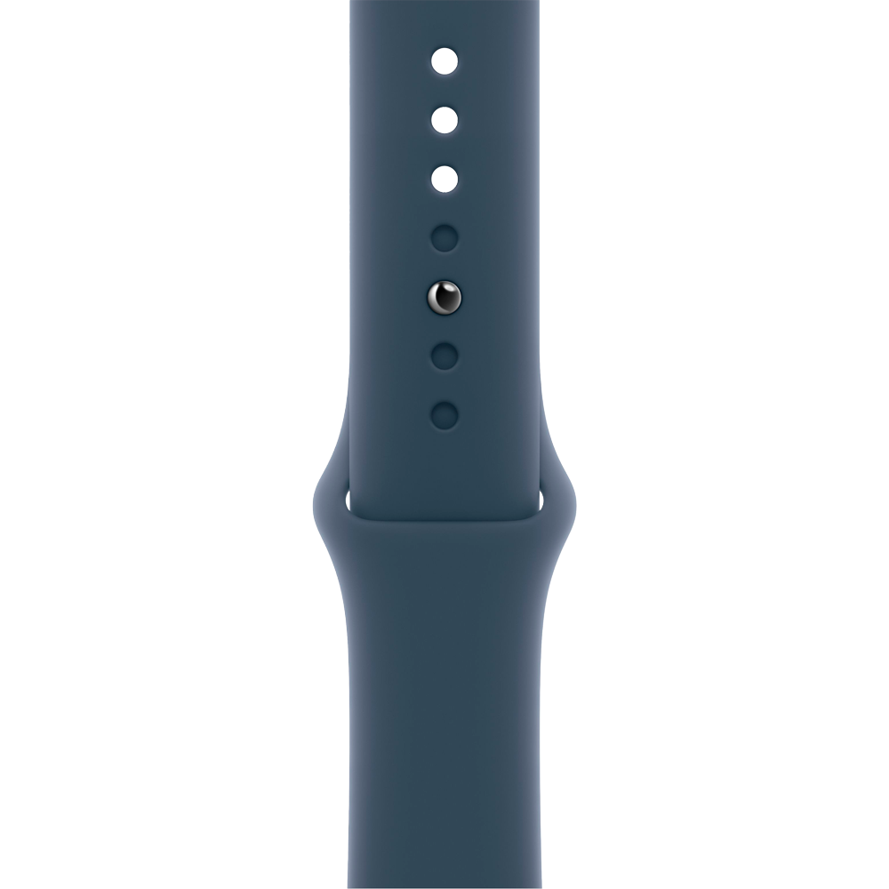 Умные часы Apple Watch Series 9 GPS, 45mm, Aluminium Case with Sport Band M/L, Silver/Storm Blue (Серебристый/Штормовой синий)