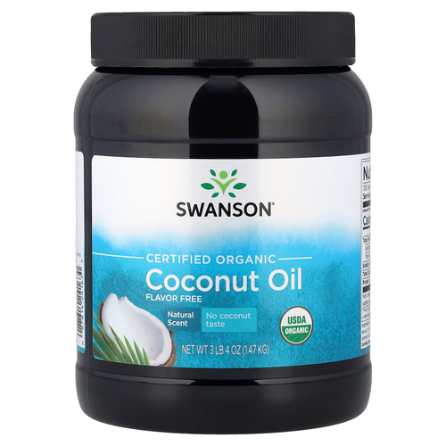 Swanson Vitamins, сертифицированное органическое кокосовое масло, без ароматизаторов, 1,47 кг (3 фунта 4 унции)