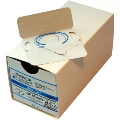 Даклон мононить М3 (2/0) 150 см колющая игла 22 мм 1/2 окр. 12 шт