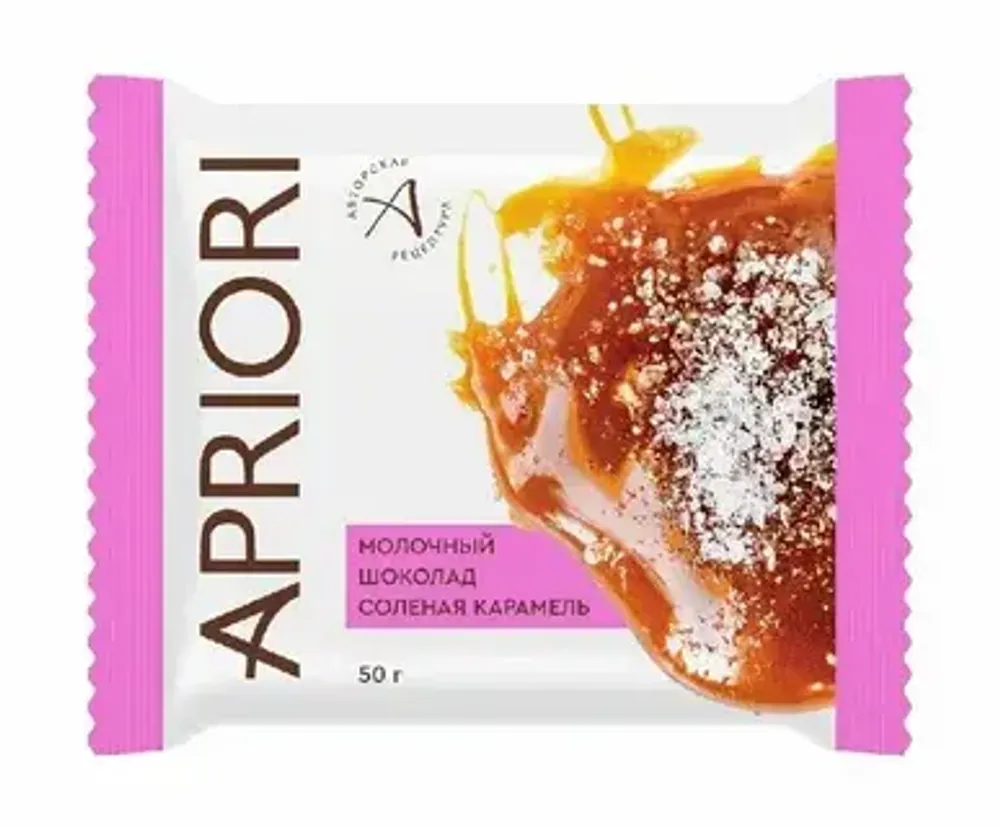 Молочный шоколад "APRIORI" Соленая карамель 50гр