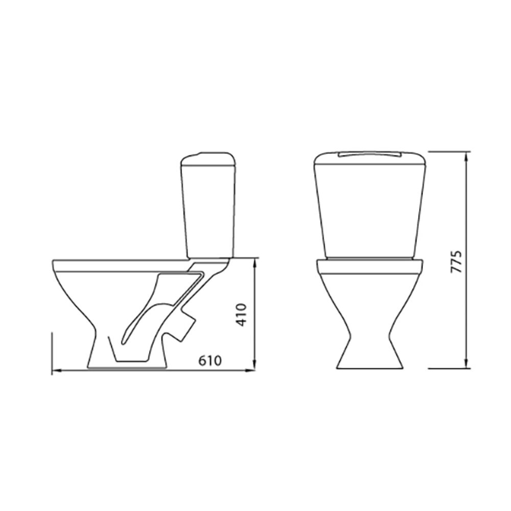 Унитаз-компакт "Универсал NEW 45" (косой, нижн, сид, кноп.арм) МОНОКОРОБ (г.Лобня)