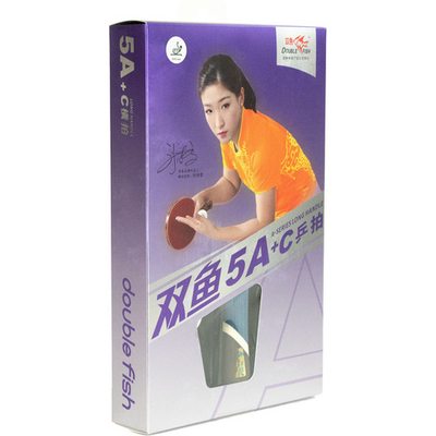 Ракетка для настольного тенниса DOUBLE FISH 5A C, для продвин, ITTF Appr, накл. 2,1 мм, конич. ручка 2 мяча V40 мм