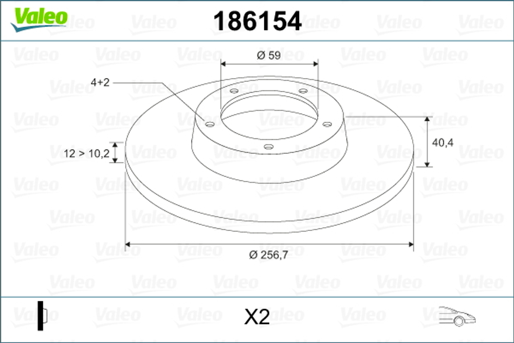 VALEO - 186154-VAL - Brake Disc