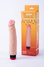 Реалистичный вибратор из кибер-кожи Onjoy Vibrating Cock Kong Lover (Цвет: телесный)