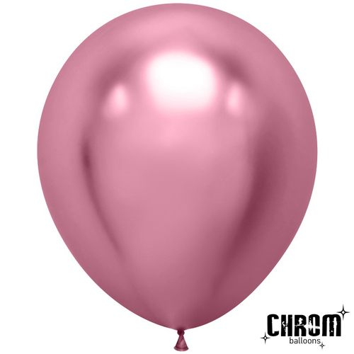 Шар (18''/46 см) Розовый, хром, 10 шт.