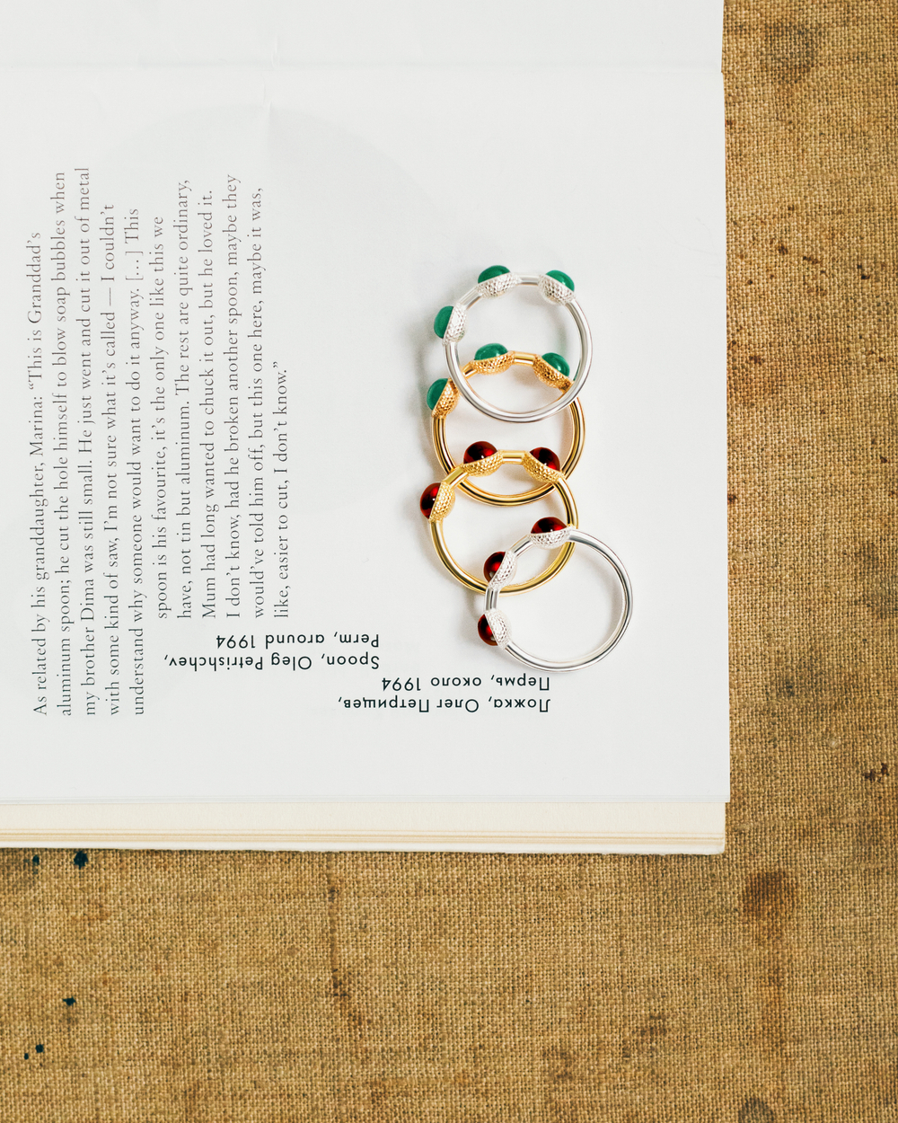 Кольцо КОЛТ позолота с хризопразами