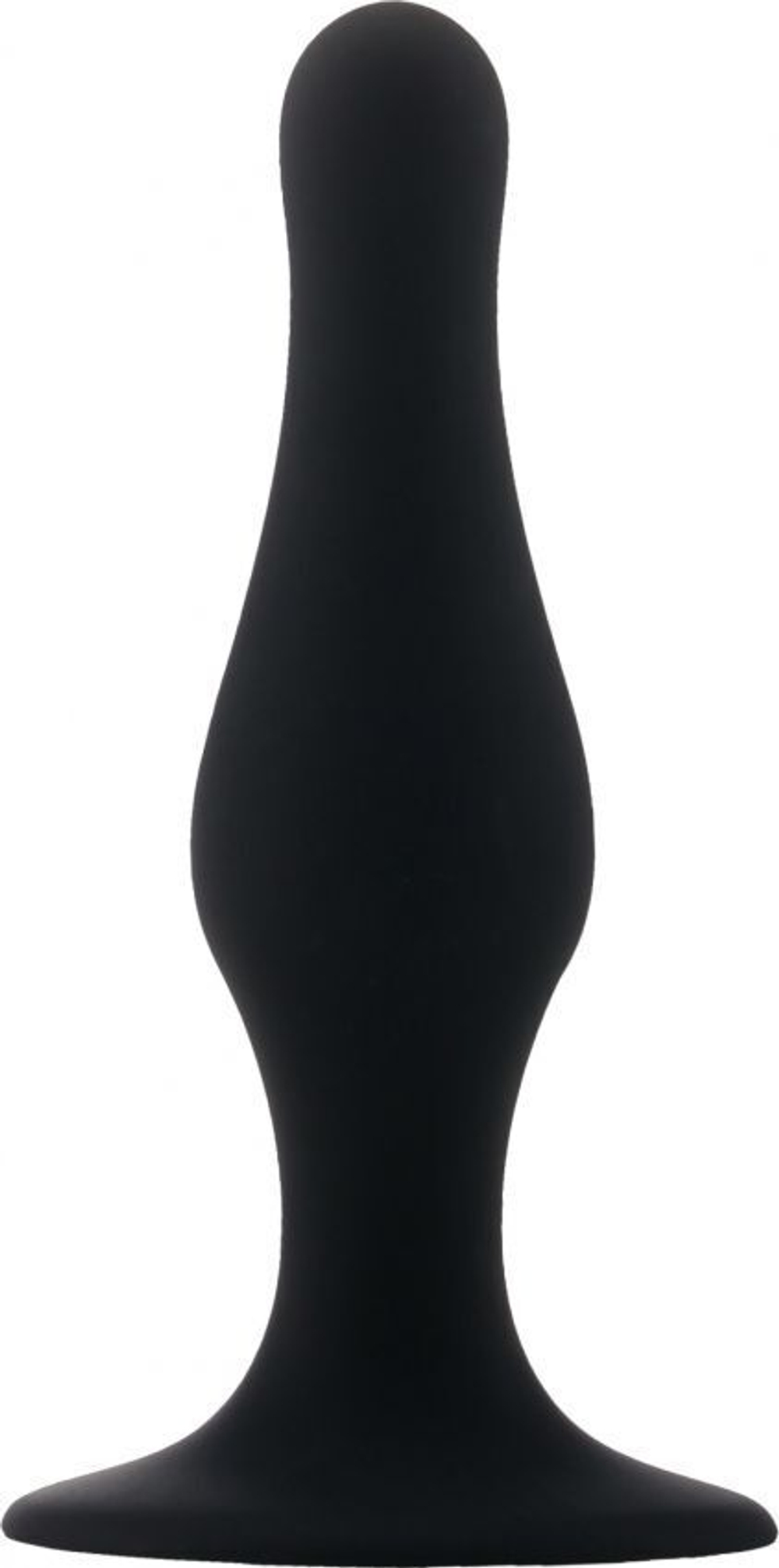 Чёрная анальная пробка с длинным кончиком Butt Plug with Suction Cup Medium (Цвет: черный)