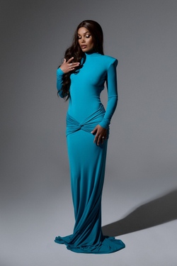 Платье Americano с длинным рукавом, бирюзовый