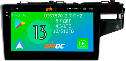 Магнитола для Honda Fit 3 2013-2020 - Airoc 2K AU-1912R (рамка 9, экран 9.5) на Android 13, TS20, 12/512Гб, SIM-слот