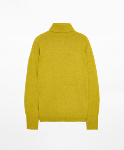 Oysho Вязаный свитер с высоким воротником, горчичный