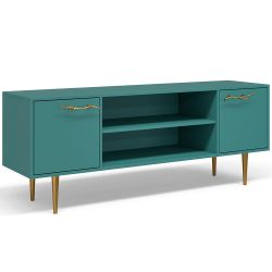 Тумба под ТВ Арт Колор matte 155см Стайл Голд Пастельно-синий матовый