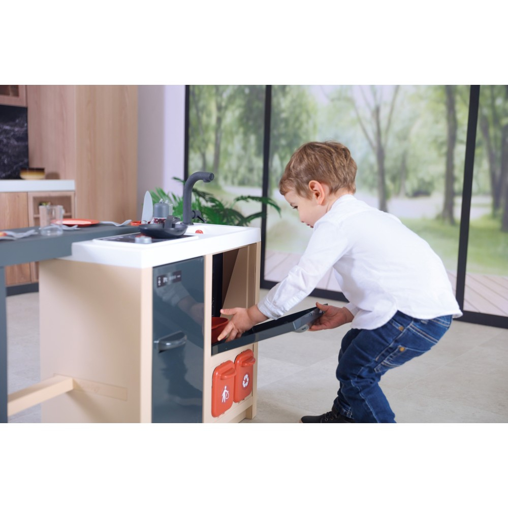 Детская кухня-остров Smoby 312601 с духовкой раковиной холодильником и 23 аксессуарами от 3 лет — фото 9