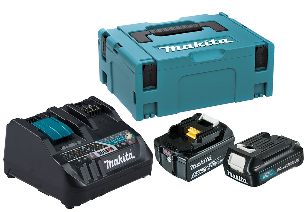 Набор PSK MKP2NX1 (BL1850Bx1шт., BL1021Bx1шт., DC18RE, кейс MAKPAC тип 2) Makita 199024-2 Li-Ion 12 В макс./18 В