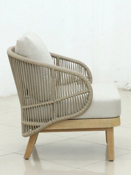 Кресло лаунж плетеное с подушками Tagliamento Mali, натуральный