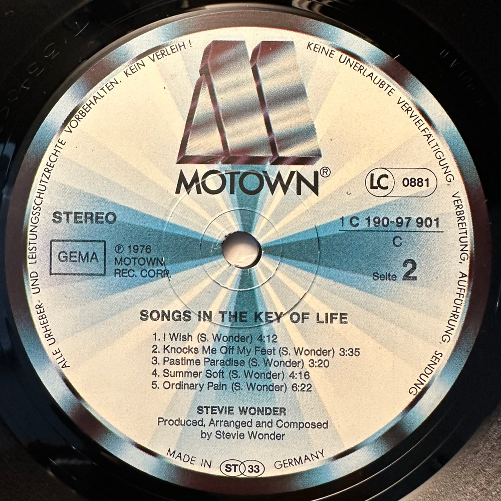 Stevie Wonder - Songs In The Key Of Life 2LP (Германия 1976г.)