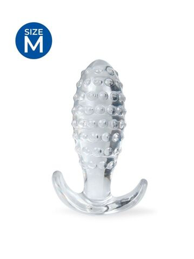 Прозрачная анальная пробка с шишечками - 8 см. (Цвет: прозрачный)