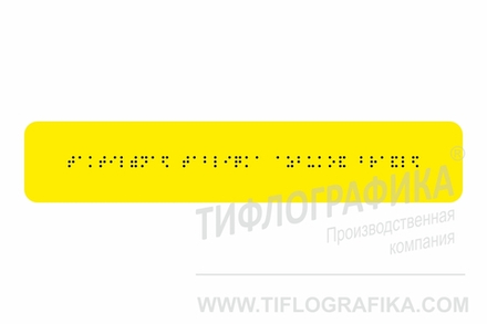 Тактильная табличка Брайлем 50х270 мм на ПВХ 3 мм, монохром