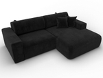 Диван угловой Лига-036 НПБ Классик правый угол ВЕЛЮР Черный