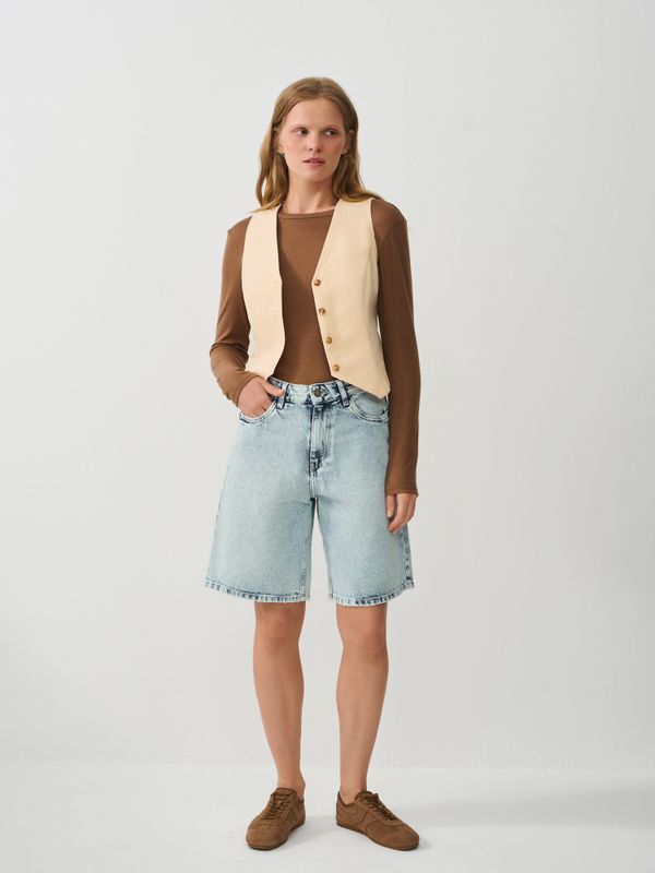 Лонгслив из смесового тенселя 