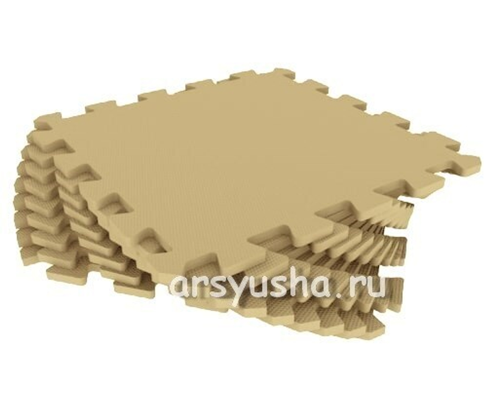 Коврик-пазл Экополимеры (9 плит 33x33x0,9см, ~1кв.м./уп) Бежевый
