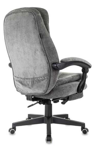 Кресло руководителя Бюрократ T-9950MSG-F Fabric серый Light-19 крестов. пластик подст.для ног
