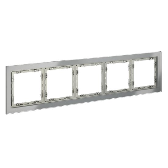 Рамка стеклянная VOLTUM S70 на 5 постов, (сталь, стекло)