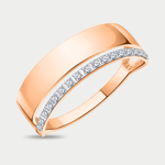 Кольцо для женщин из розового золота 585 пробы с фианитами (арт. 11011)